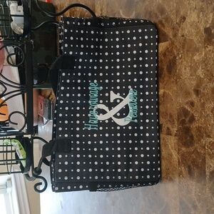 Thirty-One Black and White Polka Dot Bag